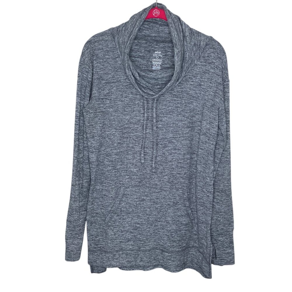 Aerie Medium M Heather Gray Cowl Neck Just Add Leggings Pullover Tunic Sweater